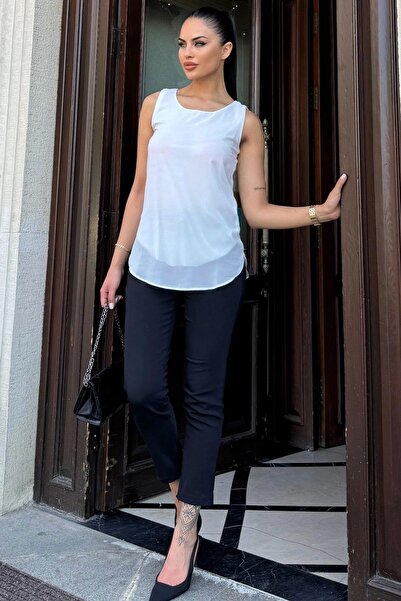 NEW LAVİVA Women's Ecru Chiffon Blouse - 700-3021