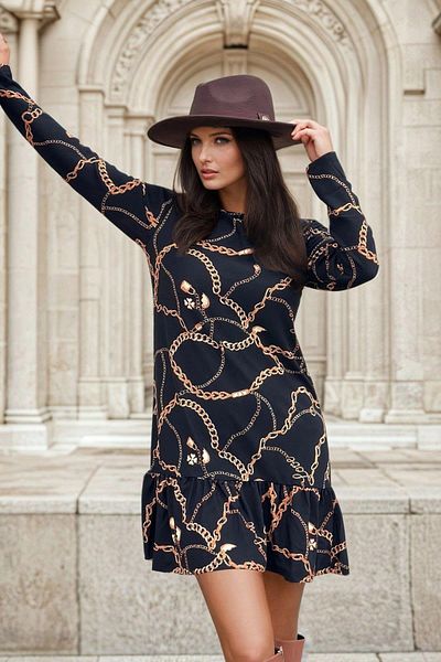 NEW LAVİVA Rochie neagră de damă - 700-T4008-1080