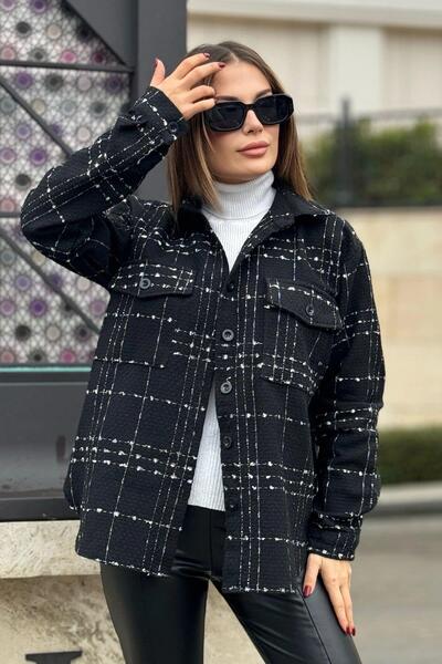 BEES JEANS Women's Black Tweed Shirt - 700-3498