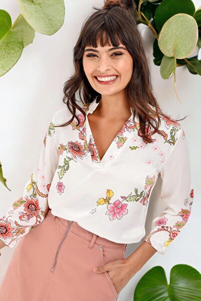 BEES JEANS Women's Ecru Blouse - 700-t4011-2014