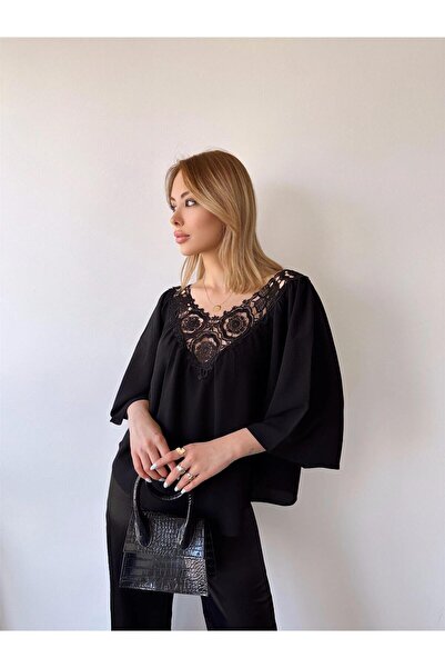 NEW LAVİVA Women's Black Blouse - 700-t4010-1220