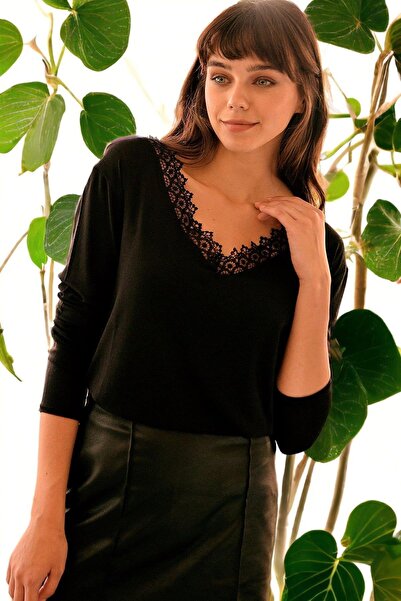 NEW LAVİVA Women's Black Blouse - 700-t4008-1410