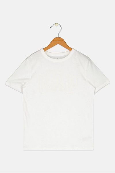 GAP Kids Boy Brand Logo Short Sleeves T-Shirt, White