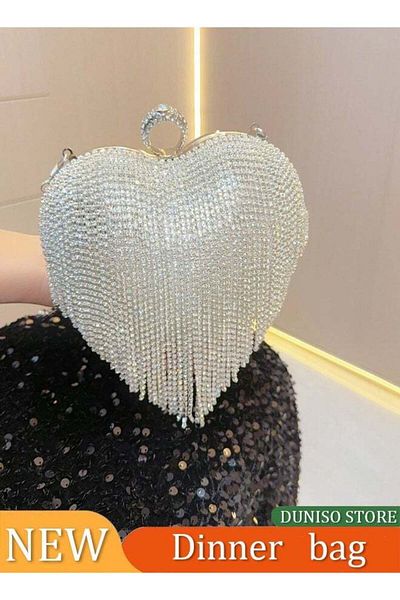 Generic Womens Rhinestone Heart Purse,sparkly Evening Clutch Bag For Formal/wedding/cocktail/prom/party/club