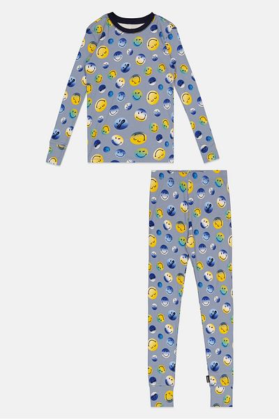 GAP Smiley World x Gap Kids Boy 2 Pcs Allover Print Top And Bottom Pyjama Set, Multicolor