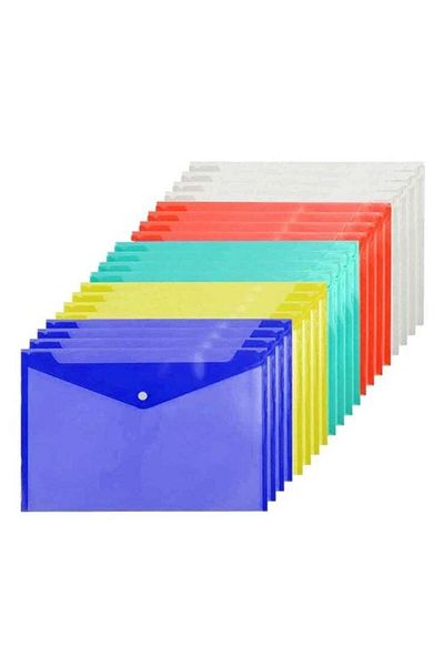 Generic DUNISO 20 Packs Poly Envelope Folder A4 With Snap Button Closure