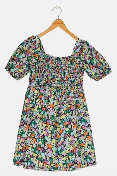 GAP Kids Girl Ruched Dress, Multicolor