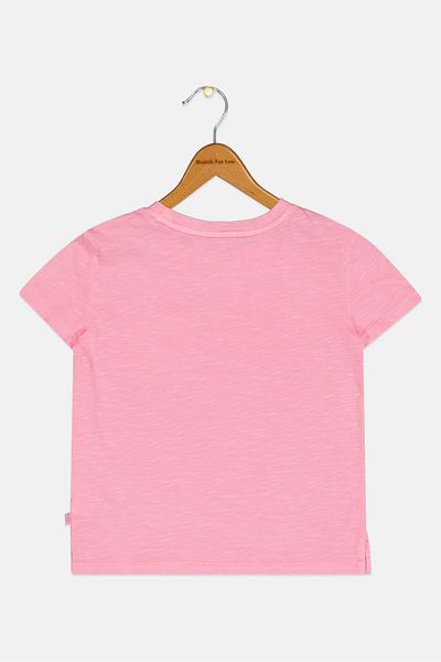 GAP Kids Girl Round Neck Short Sleeves Heather T-Shirts, Pink