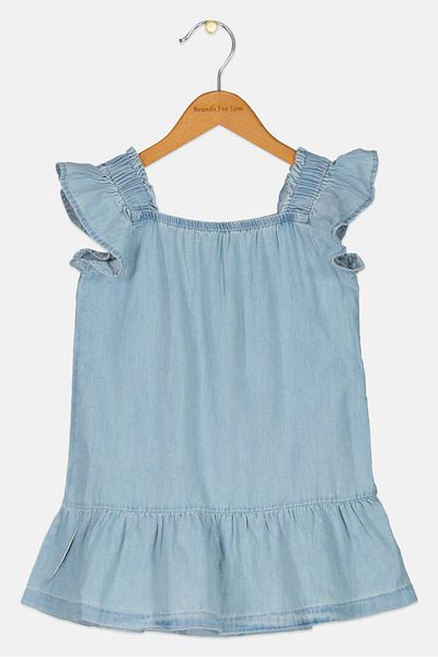 GAP Toddlers Girl 2 Pieces Washed Dress With Panty, Blue