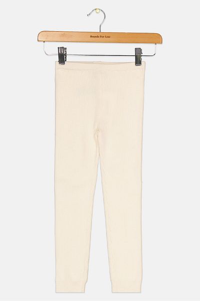 GAP Kids Girl Ribbed Pull On Leggings, Cream
