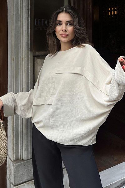 NEW LAVİVA Γυναικεία Μπεζ Μπλούζα - 700-3549