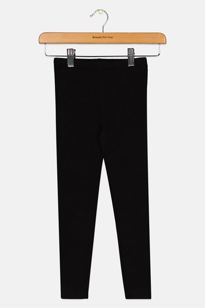 GAP Kids Girl Ribbed Pull On Leggings, Black