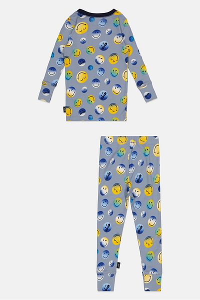 GAP Smiley World x Gap Toddlers Boy 2 Pcs Allover Print Top And Bottom Pyjama Set, Multicolor