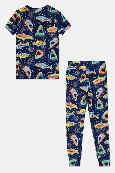 GAP Kids Boy 2 Pcs Graphic Print Top And Bottom Pyjama Set, Multicolor