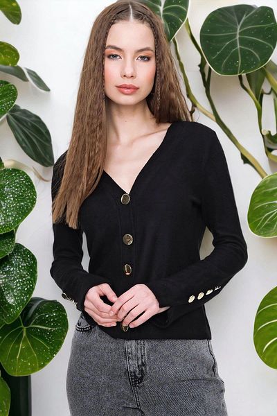 NEW LAVİVA Women's Black Cardigan - 700-3007