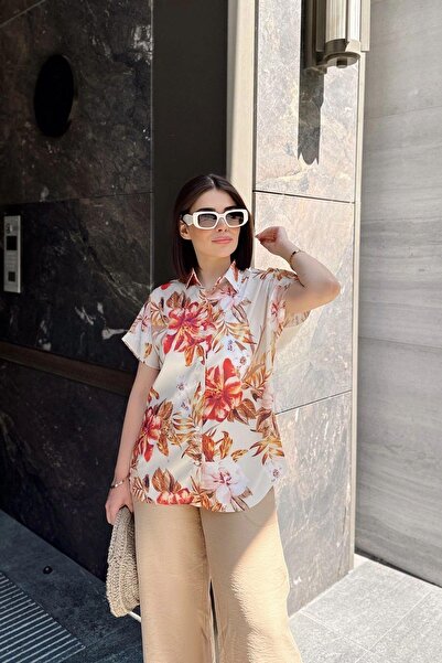 NEW LAVİVA Cămașă crem pentru damă - 700-K5297