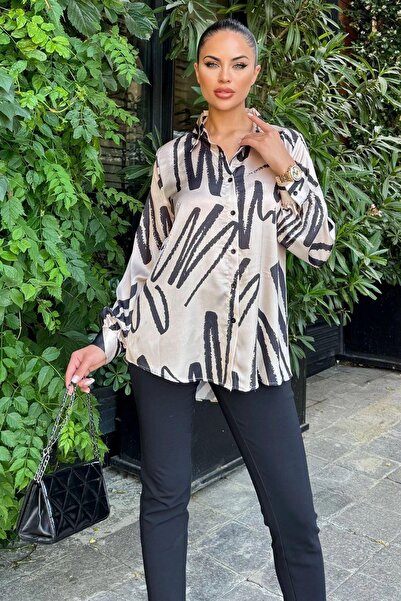 NEW LAVİVA Cămașă bej pentru femei - 700-3344