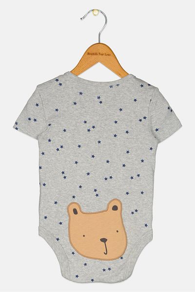 GAP Toddlers Boy Allover Print Bodysuits, Grey