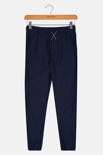 GAP بنطال رياضي سادة برباط للأولاد الصغار، أزرق داكن