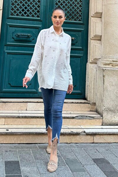 NEW LAVİVA Cămașă de in pentru femei - 700-3527