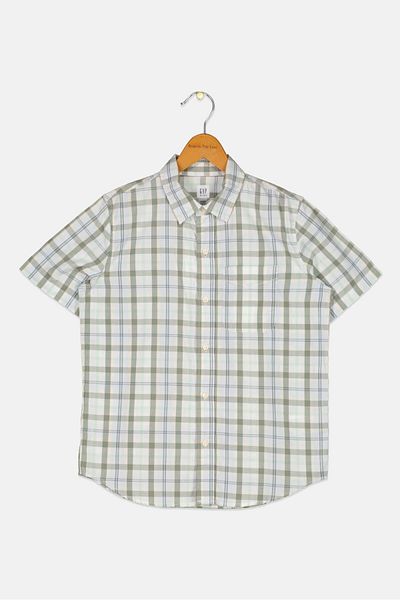 GAP Kids Boy Plaid Short Sleeves Casual Shirt, Multicolor