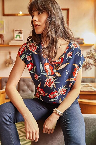 NEW LAVİVA Women's Navy Blue Blouse - 700-K4079