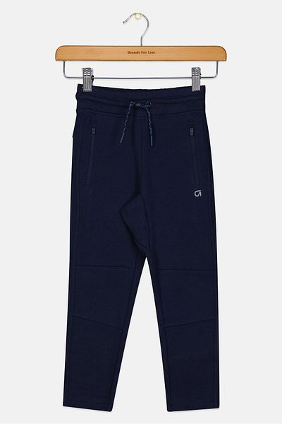 GAP بنطال رياضي سادة برباط للأولاد الصغار، أزرق داكن