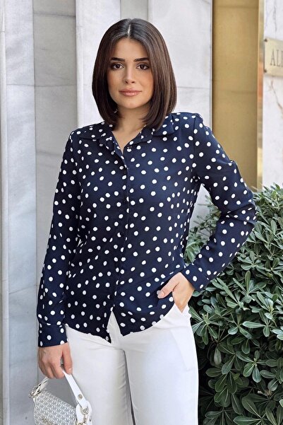 NEW LAVİVA Cămașă bleumarin pentru femei - 700-2711