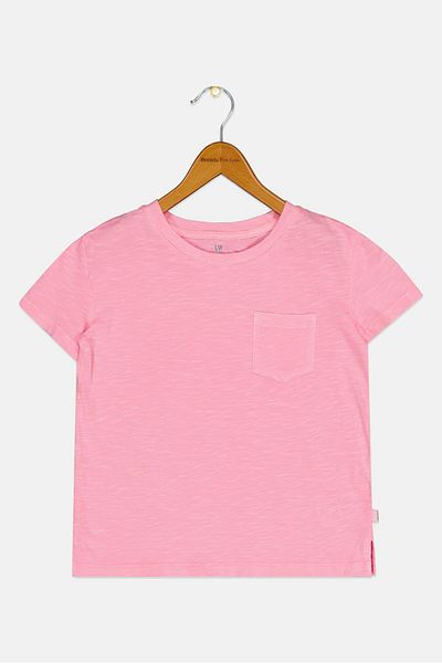 GAP Kids Girl Round Neck Short Sleeves Heather T-Shirts, Pink
