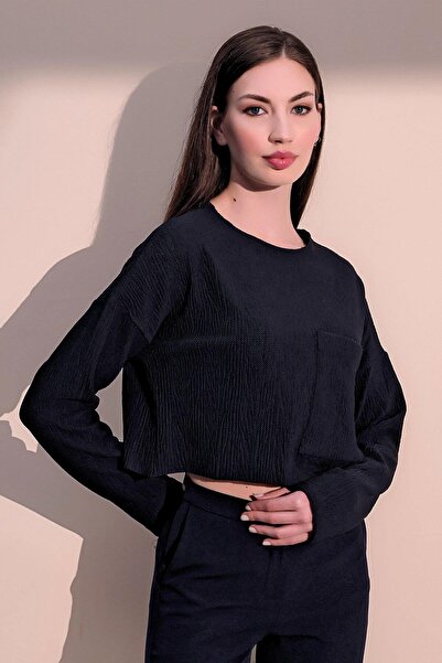 NEW LAVİVA Women's Navy Blue Sweatshirt