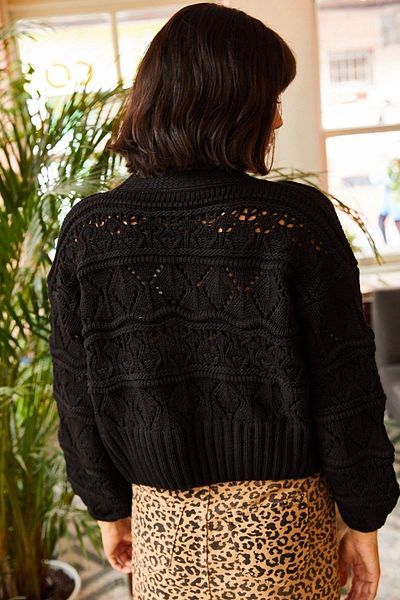 NEW LAVİVA Women's Black Cardigan - 700-K5595