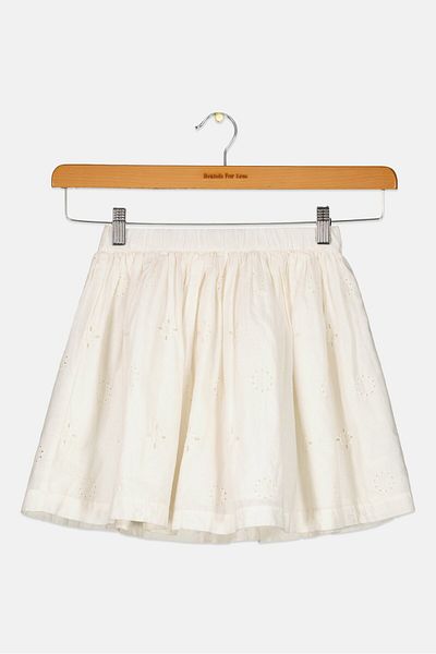 GAP Kids Girl Pointtel Pattern Mini Skirt, Off White