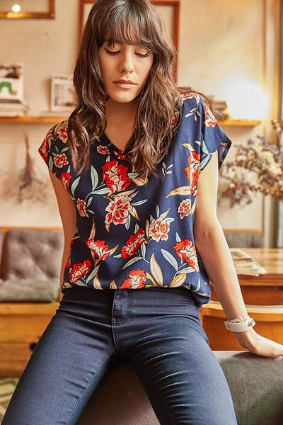 NEW LAVİVA Γυναικεία μπλούζα Navy Blue - 700-K4079