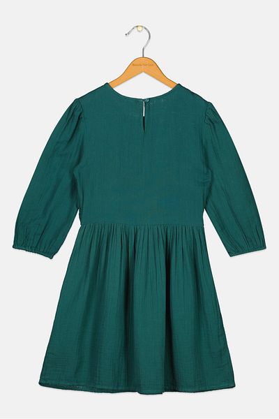 GAP Kids Girl Textured Midi Dress, Green