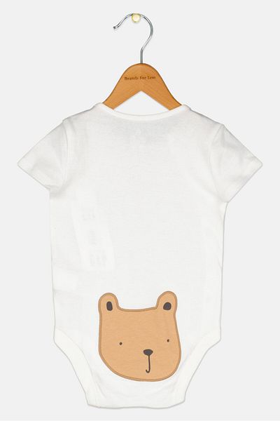 GAP Toddlers Boy Embroidered Short Sleeves Bodysuit, White