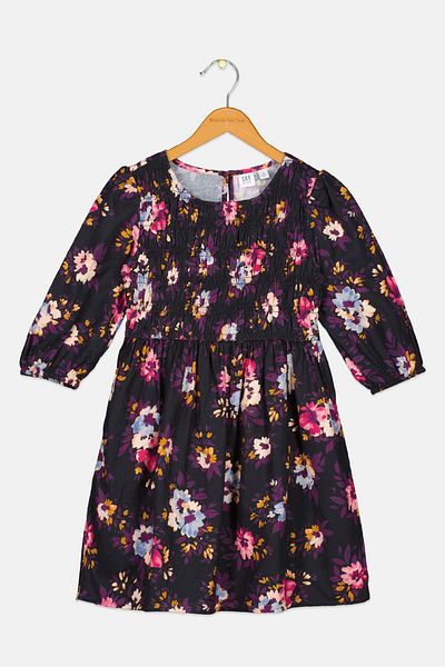 GAP Kids Girl Floral Print Casual Dress, Multicolor