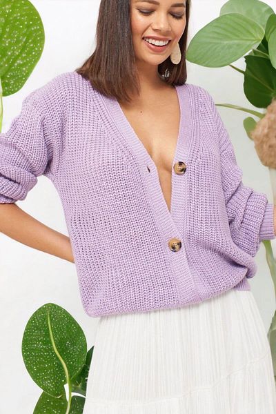 NEW LAVİVA Women's Lilac Cardigan - 700-K5552