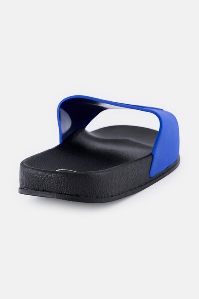 Ocean Pacific Men Brand Logo Slip On Slides, Blue