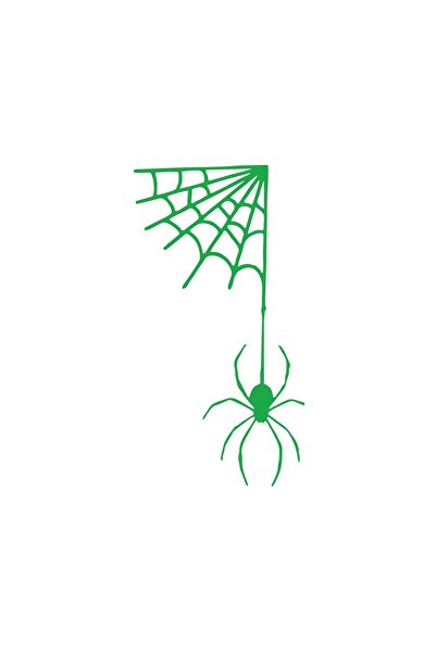 Reysa Tasarım ملصق سيارة عنكبوت متدلي من الشبكة مقاس 17 × 17 سم باللون الأخضر