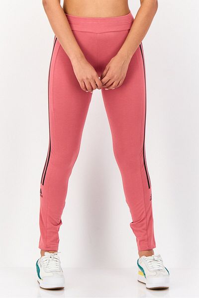 adidas Women Tight Fit Brand Logo Training Leggings, Mauve