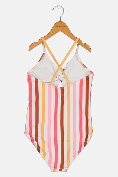 GAP Kids Girl Non-Padded Stripe One Piece Swimwear, Multicolor