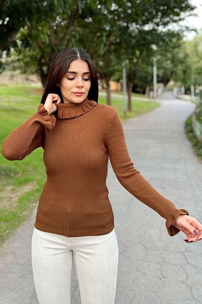 NEW LAVİVA Дамски кафяв плетен продукт - 700-K7525