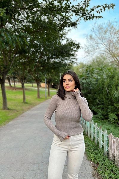 NEW LAVİVA Women's Beige Knitwear Blouse - 700-K7525
