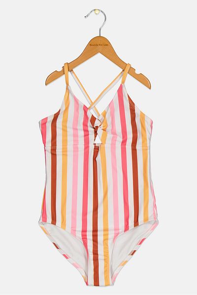 GAP Kids Girl Non-Padded Stripe One Piece Swimwear, Multicolor