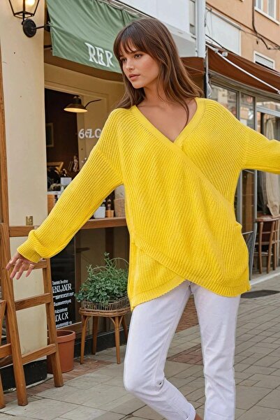 BEES JEANS Pulover galben de damă - 700-CCK95011