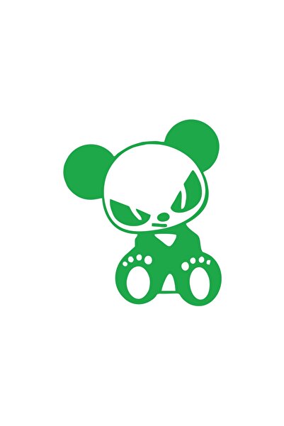 Reysa Tasarım ملصق سيارة باندا غاضب مقاس 17 × 17 سم باللون الأخضر