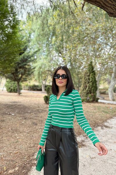 NEW LAVİVA Women's Green Knitwear - 700-K7521