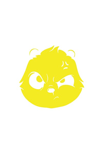 Reysa Tasarım ملصق سيارة باندا غاضب مقاس 17 × 17 سم أصفر