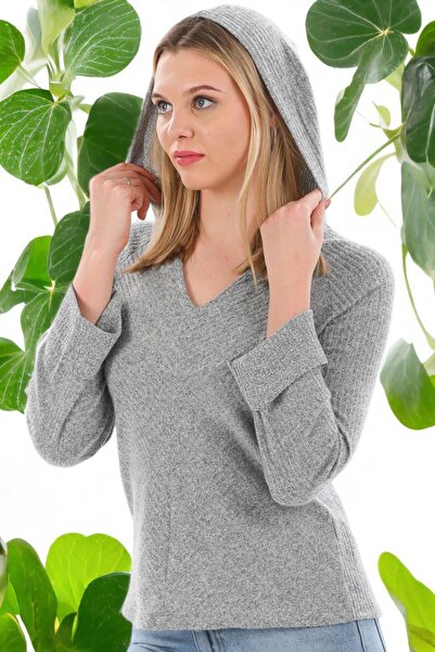 NEW LAVİVA Women's Gray Sweatshirt - 700-2751