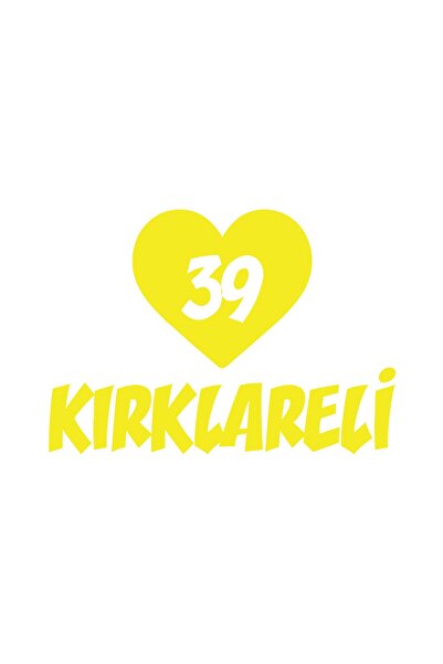 Reysa Tasarım ملصق سيارة على شكل قلب 39 كيركلي 17x17 سم أصفر